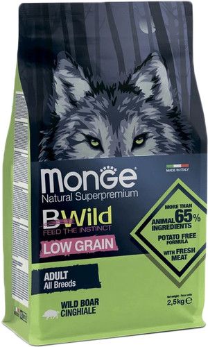 Сухой корм для собак Monge BWild Low Grain All Breeds Adult Wild Boar (для всех пород с мясом дикого кабана) 2.5 кг