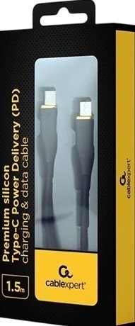 Кабель Cablexpert CC-USB2S-CMCM-1.5M-BK USB Type-C - USB Type-C (1.5 м, черный)