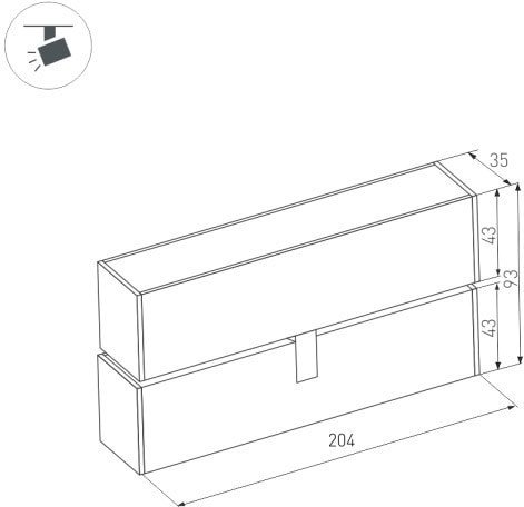 Трековый светильник Arlight MAG-FLAT-FOLD-45-S205-6W Day4000 026986