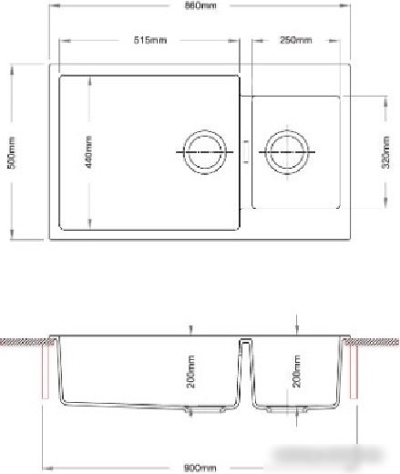 Кухонная мойка Longran Enigma ENG860.500 15 (оникс)
