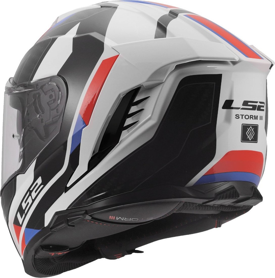Мотошлем LS2 FF818 Storm III Sporty (M, белый/синий/красный)