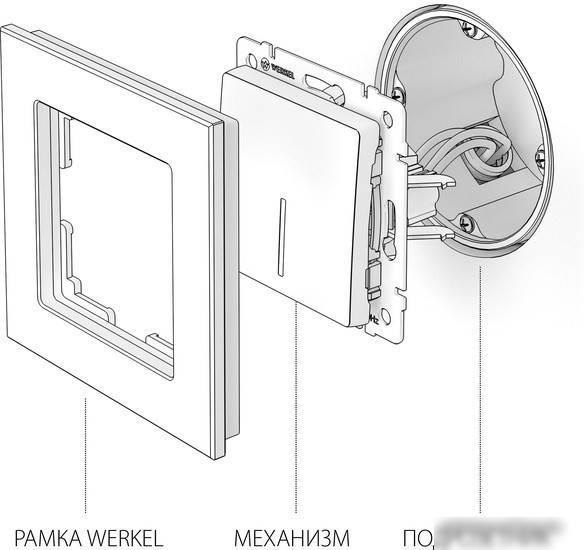Выключатель Werkel W1110109 a051364 (серебристый рифленый)