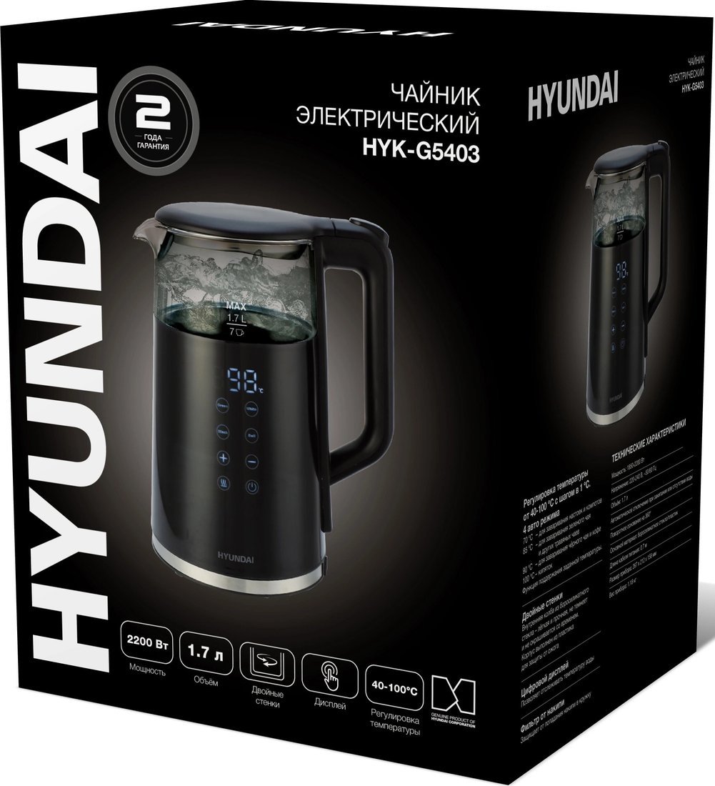 Электрический чайник Hyundai HYK-G5403