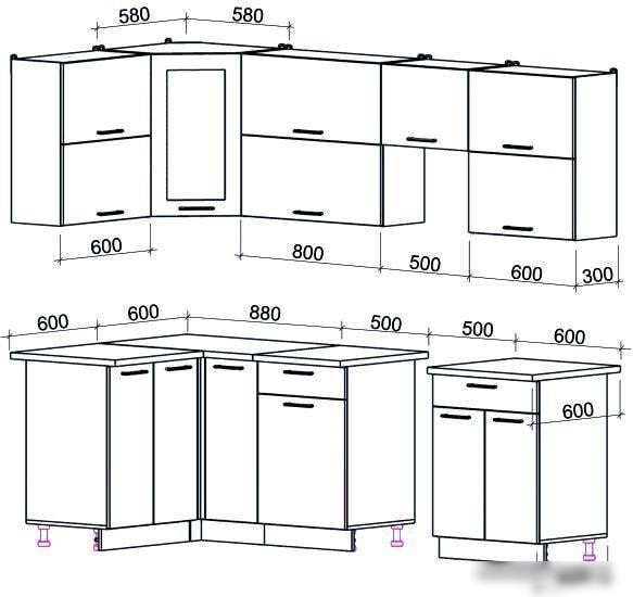 Угловая кухня Интерлиния Мила Gloss 50-12x25 (капучино глянец)