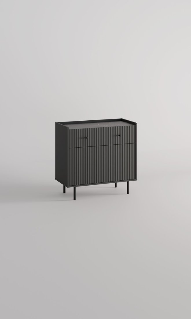 Тумба Anrex Soho 2D2S (графит/мрамор/дарк грей)
