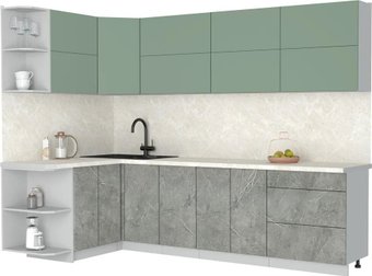 Кухонный модуль Интерлиния Мила Матте 1.5x2.8 А (мята/керамика/опал светлый)