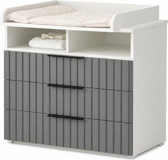 Детский комод VDK 800/3 (белый/графит)