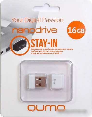 USB Flash QUMO NanoDrive 16Gb White