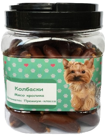 Лакомство для собак O'dog Колбаски - Мясо кролика 750 г
