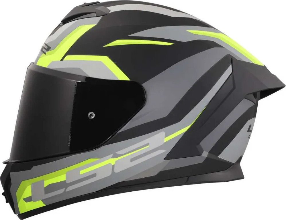 Мотошлем LS2 FF820 Rapid III Hyper (2XS, черный/желтый)