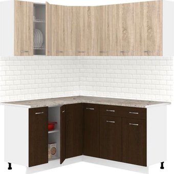 Готовая кухня Кортекс-мебель Корнелия Лира 1.5x1.7 (дуб сонома/венге/марсель)