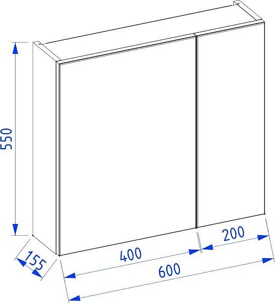 Lauter Шкаф с зеркалом Mia 60 (графит)
