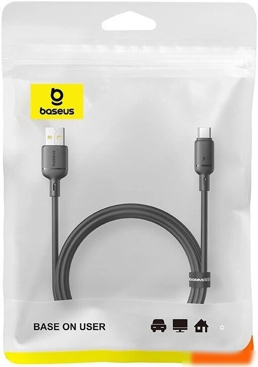 Кабель Baseus Silky Fast Charging Data Cable USB Type-A - USB Type-C 3A (2 м, черный)