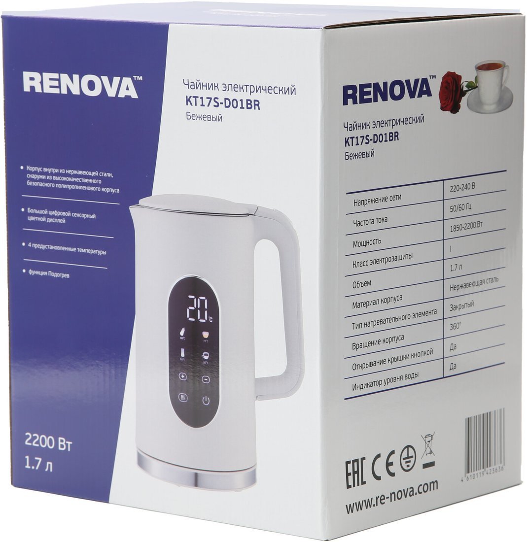 Электрический чайник Renova KT17S-D01BR