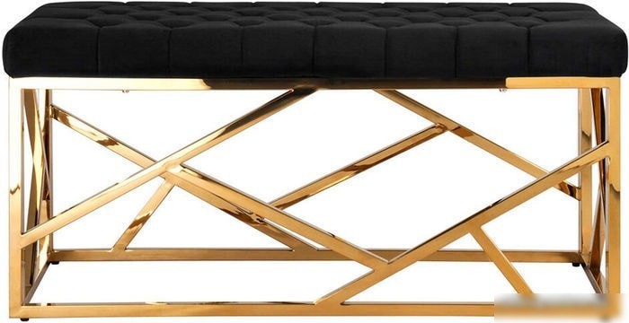 Банкетка Stool Group Арт деко вельвет черный/золото
