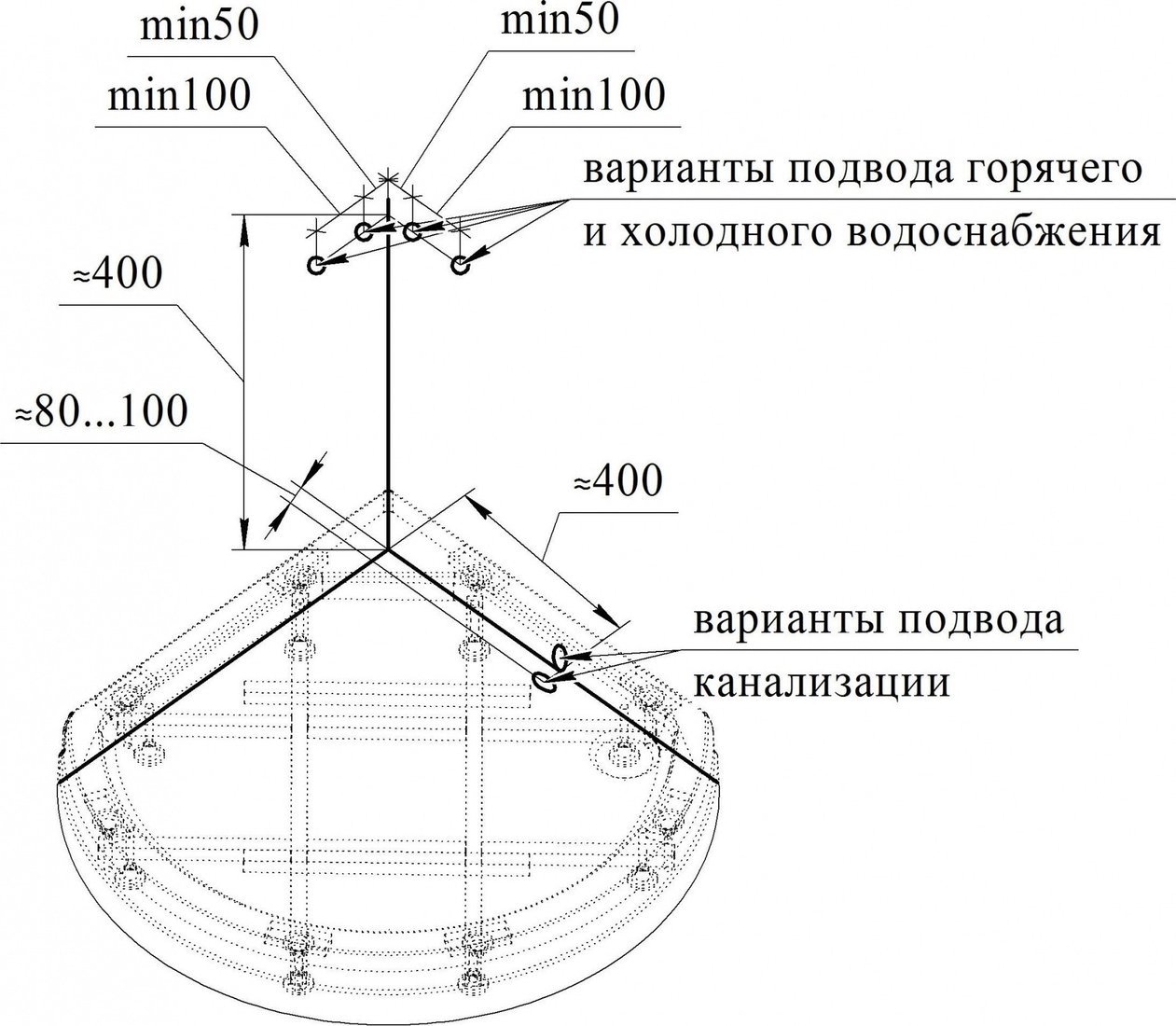 Душевая кабина Radomir Стронг 110 1-05-6-0-0-1821 (матовое стекло)