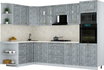 Готовая кухня Интерлиния Мила Шато 1.68x3.0 ВТ LV (керамика/керамика/опал светлый)