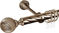 Карниз для штор АС ФОРОС Grace D25К составной + наконечники Орион (2.8м, антик)
