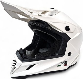 Мотошлем AIM RH855 Fiber Glass RH855-007-XXL (XXL, белый глянец)