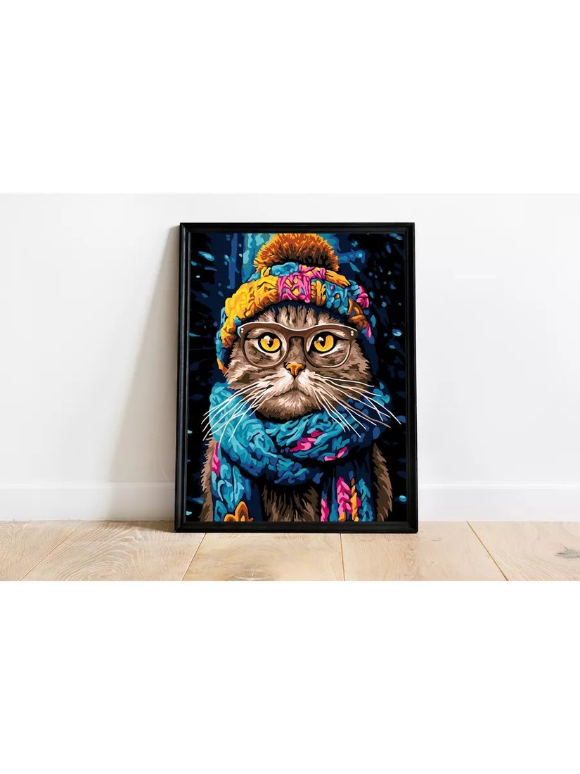 Картина по номерам PaintLine Котик в шапке PL-00312
