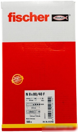 Дюбель-гвоздь Fischer N 5 x 40/15 S 50351 (100 шт)