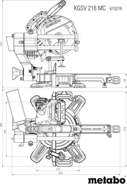 Торцовочная пила Metabo KGSV 216 MC 615216000