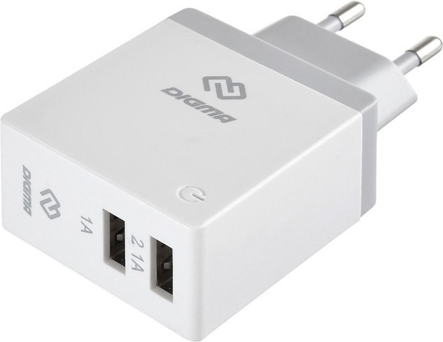 Сетевое зарядное Digma DGWC-2U-3A-WG