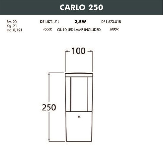 Садовый светильник Fumagalli Carlo DR1.573.000.LXU1L