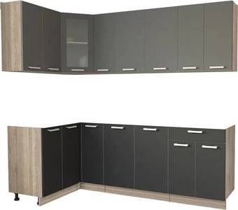 Готовая кухня Интерлиния Мила 12x23 без столешницы (серебристый/антрацит)