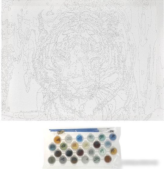 Картина по номерам MultiArt Тигр в снегу CANV30X40-MULTI24