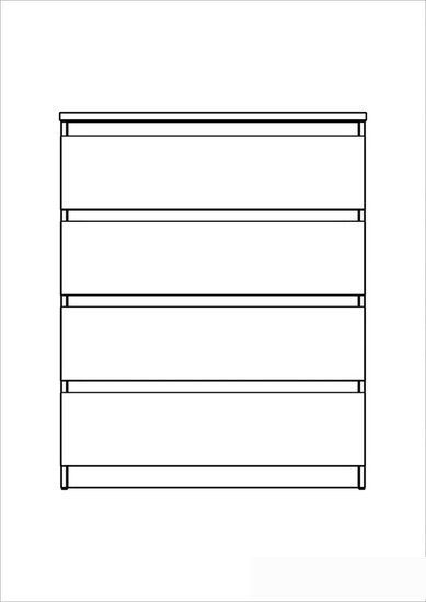 Комод Mio Tesoro Мальта 4 ящика 80x99 2.05.02.070.3 (дуб сонома)