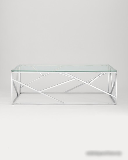 Журнальный столик Stool Group Арт Деко 120x60 ECT-015 (прозрачное стекло/сталь серебристый)