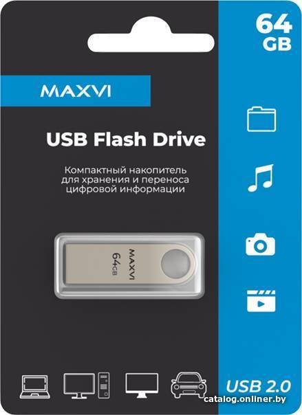 USB Flash Maxvi MK 64GB (серебристый)