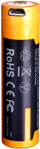 Батарейки Fenix 18650 Li-Ion 2600mAh Micro USB