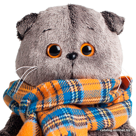 Классическая игрушка BUDI BASA Collection Басик и шарф в клеточку Ks22-002 (22 см)