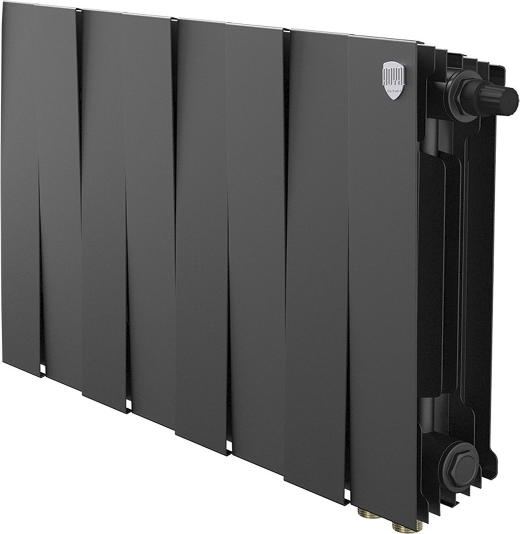 Биметаллический радиатор Royal Thermo PianoForte 300 Черный VR80 - 8 секций