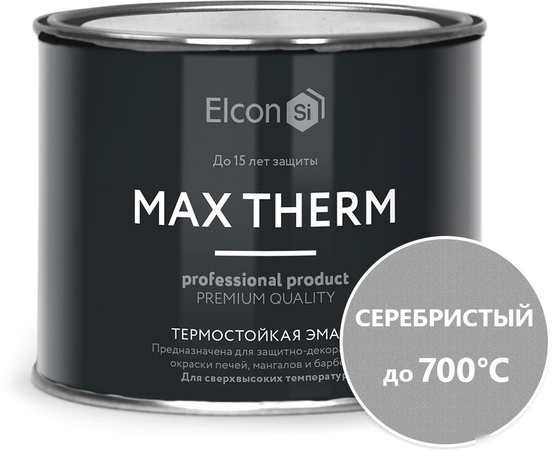 Эмаль Elcon Термостойкая до 700C 0.4 кг (серебристый)