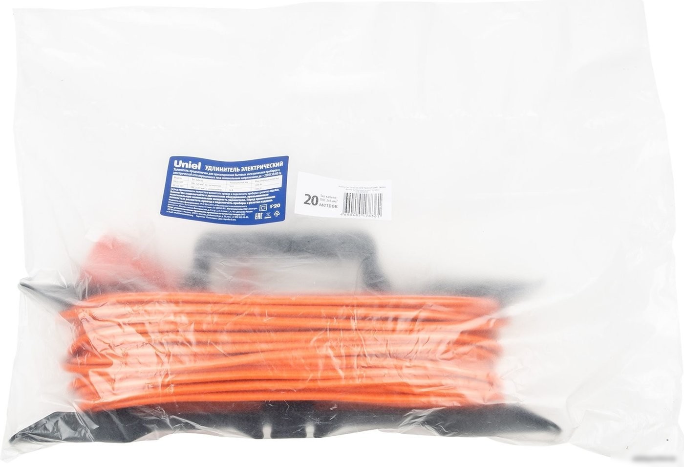 Удлинитель Uniel YX10-101 /UCK-1N/2x1,00/20M/F ORANGE UL-00010800