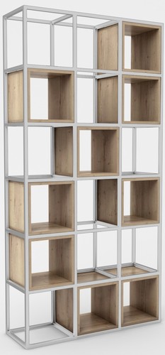 Стеллаж Hype Mebel Грос 105x175 (белый/дуб галифакс натуральный)