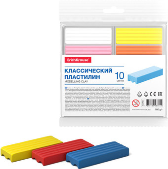 Пластилин Erich Krause Basic 53755 (10 цв)