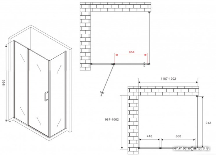 Душевой уголок Abber Sonnenstrand AG04120BS-S100B