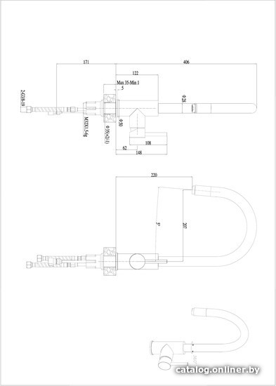 Смеситель Haiba HB71304-3 (нержавеющая сталь)