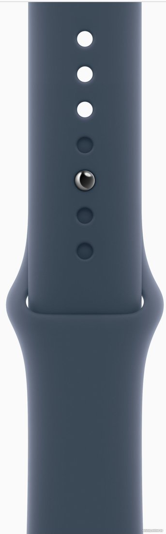 Умные часы Apple Watch SE 2 44 мм (алюминиевый корпус, серебристый/грозовой синий, спортивный силиконовый ремешок S/M)