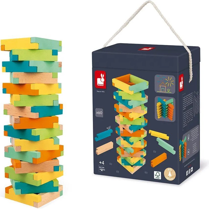 Развивающая игра Janod Разноцветные блоки J08300 (60эл)