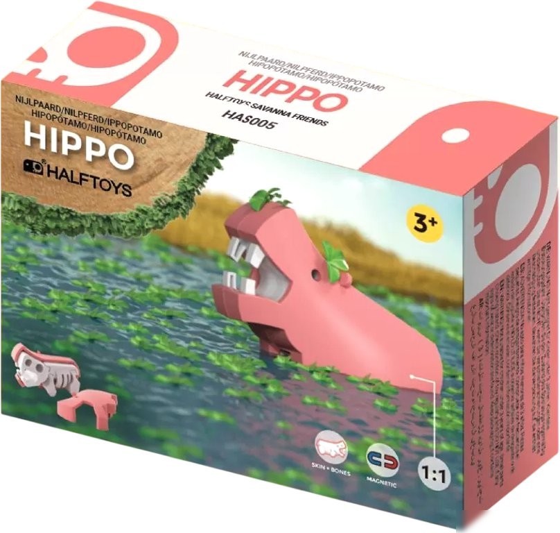 Магнитный конструктор Halftoys Animal Бегемот HAS005