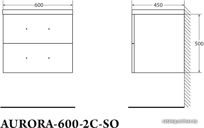 BelBagno Тумба под умывальник Aurora-600-2C-SO-RT (rovere tabacco)