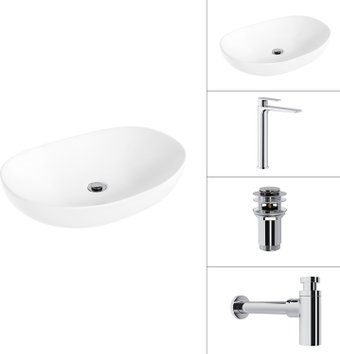 Умывальник Lauter 21502 + Reef 21CK8678C + сифон 21635CH + дон.клапан 21190CH (хром)