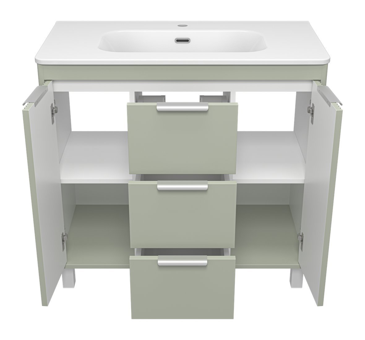 Brevita Тумба с умывальником Risacca Pistachio 90 RIS-06090-0842Я+B-OND090-01 (фисташковый)
