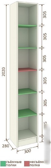 Стеллаж Кортекс-мебель Бинго км.02576 30x202 (венге)