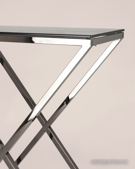 Консольный стол Stool Group Инсигния 115x30 ECST-026-BG-SK (стекло Smoke/сталь темный хром)